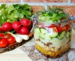 Salata la borcan cu legume, cus-cus si mini-fileuri din piept de pui-4