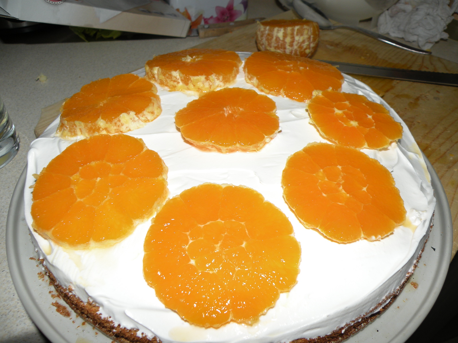 Desert tort de portocale cu mascarpone si frisca
